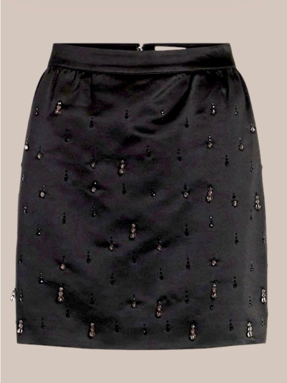 Black Beaded Mini Skirt